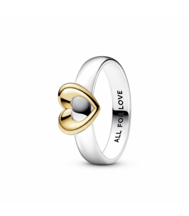 Anillo Corazón Radiante Deslizante Dos Tonos Pandora - 162504C00