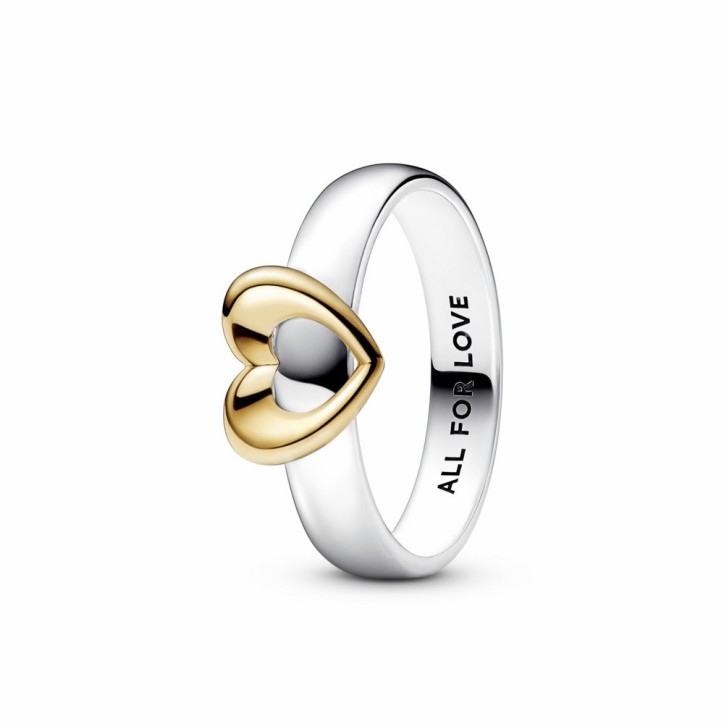 Anillo Corazón Radiante Deslizante Dos Tonos Pandora - 162504C00