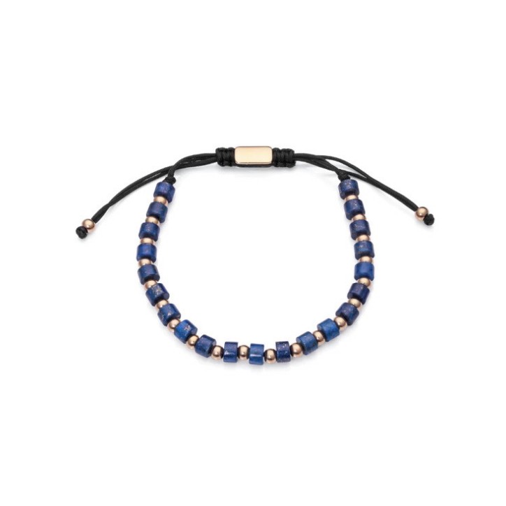 Pulsera Magnum en acero con lapislazuli y bolas en Ip dorado Viceroy - 14052P01019