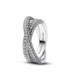 Anillo Doble Banda Cruzada en Pavé de Pandora - 193022C01 Anillo Doble Banda Cruzada en Pavé de Pandora - 193022C01