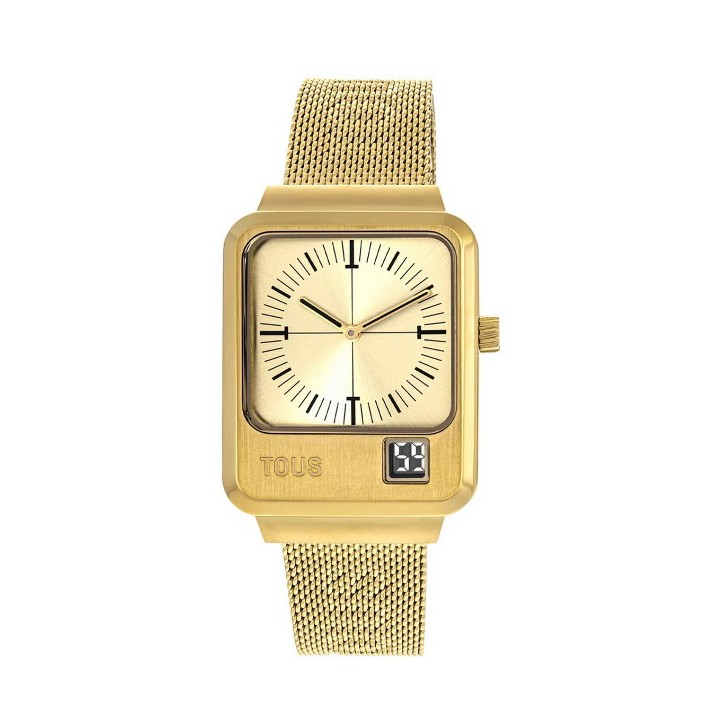 Reloj analógico y digital con brazalete de acero IPG dorado MARS TOUS - 300358011