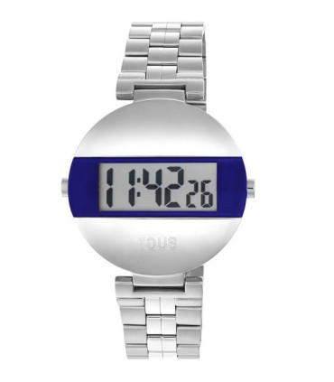 Reloj digital con brazalete de acero y color azul marino MARS TOUS - 300358030
