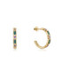 Pendientes Elegant de plata de ley con baño de oro y circonitas verdes y violetas VICEROY - 9120E100-39