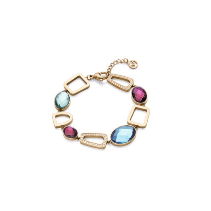 Pulsera Chic de acero en Ip dorado, cristales y circonitas VICEROY - 14088P01012