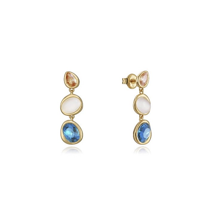 Viceroy pendientes 13175E100-59 plata dorada y piedras de color - 13175E100-59