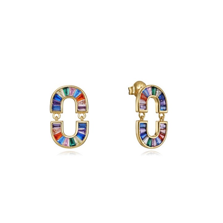 Pendientes Elegant de plata de ley con baño de oro y circonitas de colores VICEROY - 13171E100-39