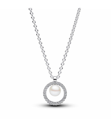 Collar Perla Cultivada de Agua Dulce y Pavé Pandora - 393165C01-45