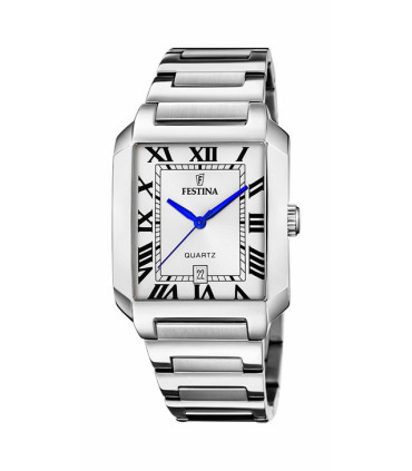 Reloj Festina Cuadrado para Hombre Plateado con Agujas Azules - F20677/1