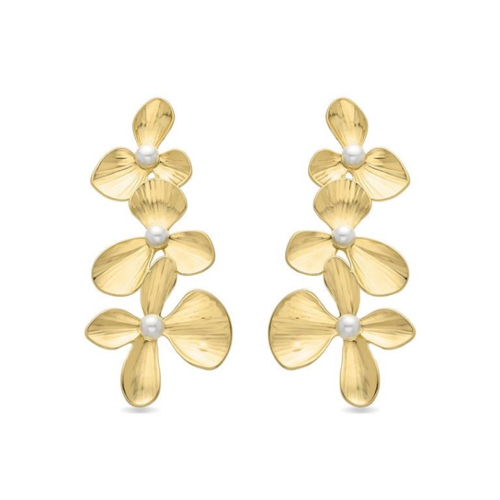 Pendientes Flores Callam Acabados en oro amarillo 18k Luxenter - SGEY10500