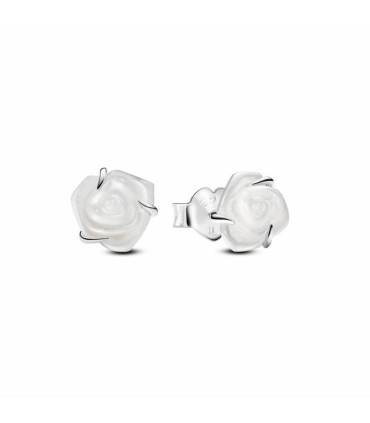 Pendientes Pandora Rosa Blanca Floreciendo - 293209C01