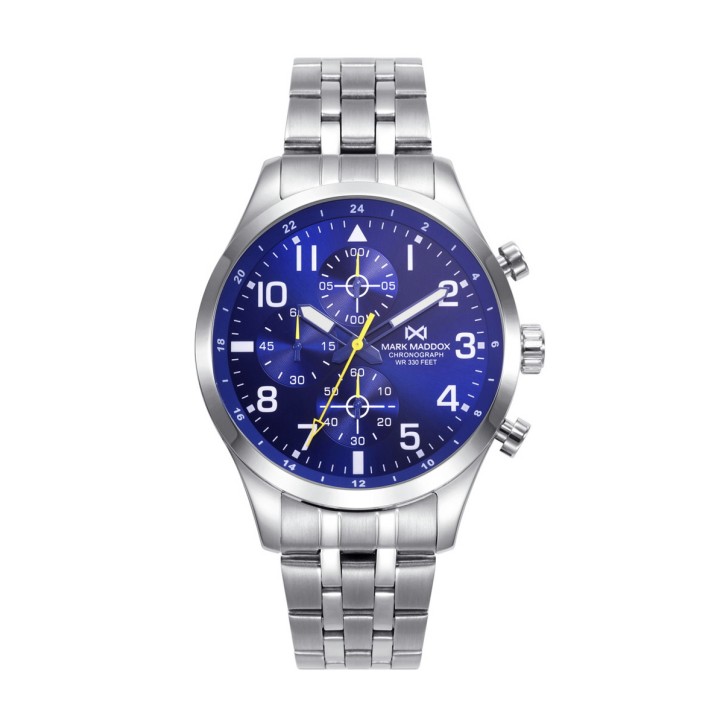 Reloj caja de acero, 10 atm, brazalete de acero, movimiento cuarzo Mark Maddox - HM0149-34