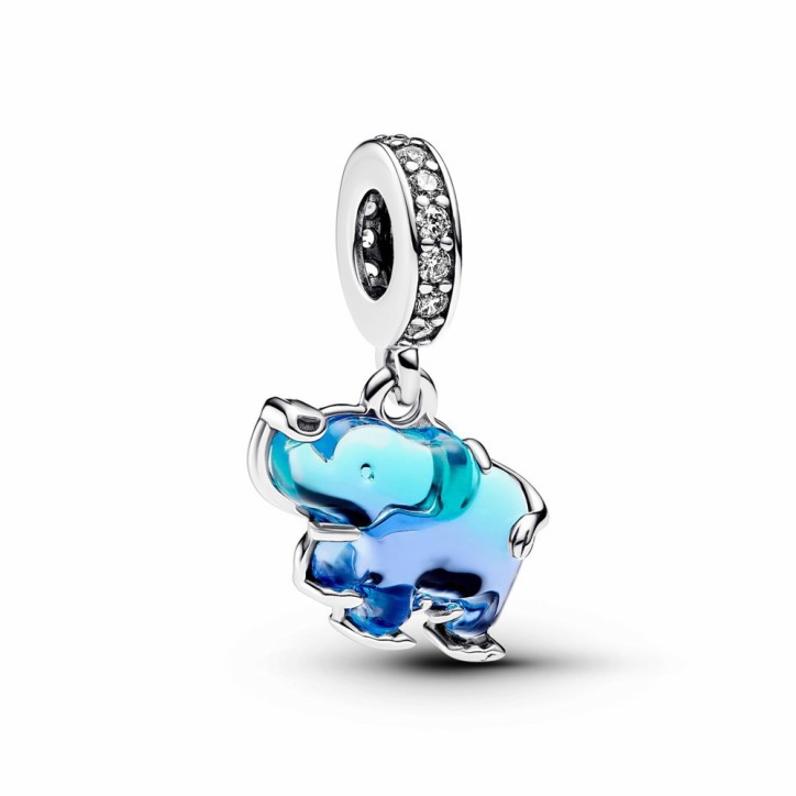 Charm Colgante de Cristal de Murano Azul Elefante Pandora - 793339C01