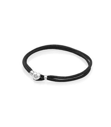 Pulsera PANDORA Moments en cordón negro Talla 2 - 590749CBK-S2