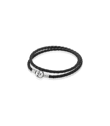 Pulsera Pandora Cuero Negro Doble - 590705CBK-D2