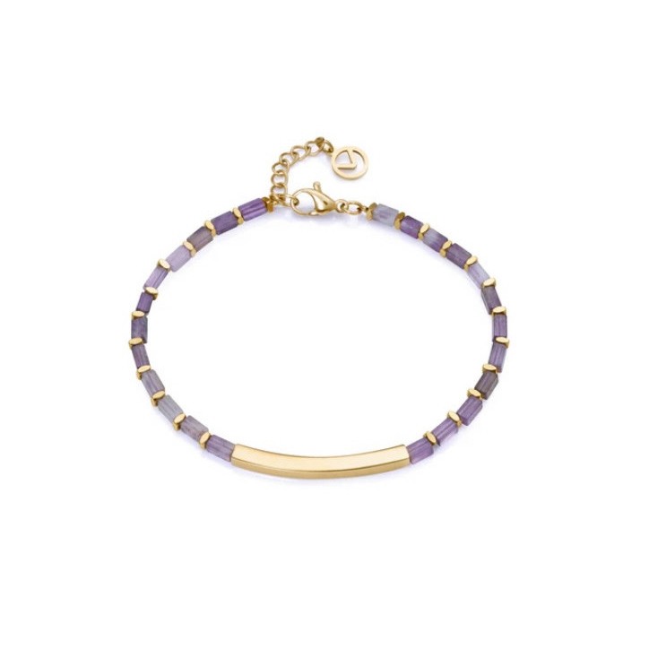 PULSERA CHIC DE ACERO IP DORADO Y PIEDRAS NATURALES - 14075P01019